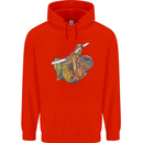 A Colourful Sloth on a Branch Mens 80% Cotton Hoodie Bright Red