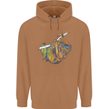 A Colourful Sloth on a Branch Mens 80% Cotton Hoodie Caramel Latte