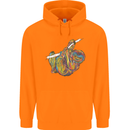 A Colourful Sloth on a Branch Mens 80% Cotton Hoodie Orange