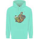 A Colourful Sloth on a Branch Mens 80% Cotton Hoodie Peppermint