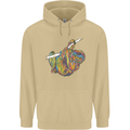 A Colourful Sloth on a Branch Mens 80% Cotton Hoodie Sand