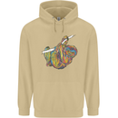 A Colourful Sloth on a Branch Mens 80% Cotton Hoodie Sand