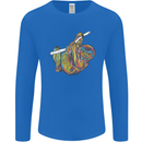 A Colourful Sloth on a Branch Mens Long Sleeve T-Shirt Royal Blue