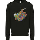 A Colourful Sloth on a Branch Mens Sweatshirt Jumper Black