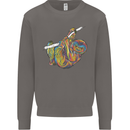 A Colourful Sloth on a Branch Mens Sweatshirt Jumper Charcoal