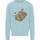 A Colourful Sloth on a Branch Mens Sweatshirt Jumper Light Blue