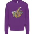 A Colourful Sloth on a Branch Mens Sweatshirt Jumper Purple