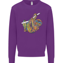A Colourful Sloth on a Branch Mens Sweatshirt Jumper Purple