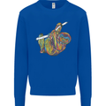A Colourful Sloth on a Branch Mens Sweatshirt Jumper Royal Blue