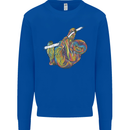 A Colourful Sloth on a Branch Mens Sweatshirt Jumper Royal Blue