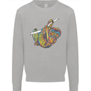 A Colourful Sloth on a Branch Mens Sweatshirt Jumper Sports Grey