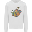 A Colourful Sloth on a Branch Mens Sweatshirt Jumper White