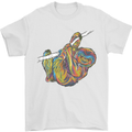 A Colourful Sloth on a Branch Mens T-Shirt Cotton Gildan White