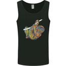 A Colourful Sloth on a Branch Mens Vest Tank Top Black