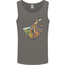 A Colourful Sloth on a Branch Mens Vest Tank Top Charcoal