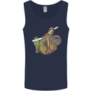 A Colourful Sloth on a Branch Mens Vest Tank Top Navy Blue