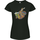 A Colourful Sloth on a Branch Womens Petite Cut T-Shirt Black