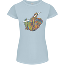 A Colourful Sloth on a Branch Womens Petite Cut T-Shirt Light Blue