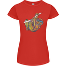 A Colourful Sloth on a Branch Womens Petite Cut T-Shirt Red
