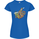 A Colourful Sloth on a Branch Womens Petite Cut T-Shirt Royal Blue