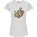 A Colourful Sloth on a Branch Womens Petite Cut T-Shirt White