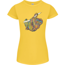 A Colourful Sloth on a Branch Womens Petite Cut T-Shirt Yellow