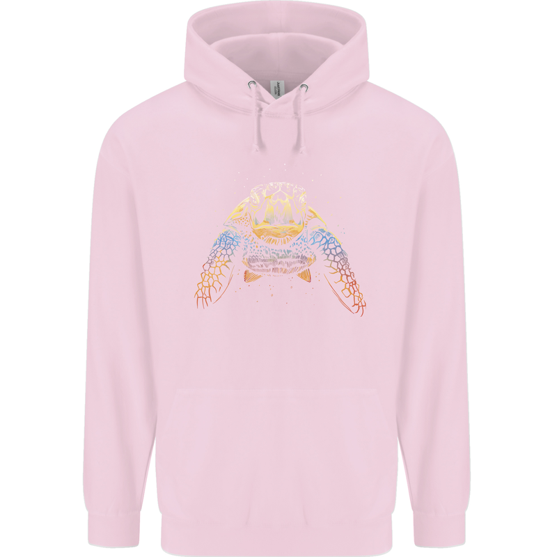 A Colourful Turtle Animals Ecology Ocean Childrens Kids Hoodie Light Pink