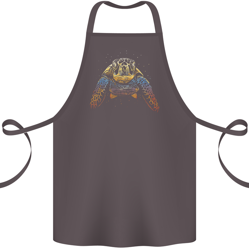 A Colourful Turtle Animals Ecology Ocean Cotton Apron 100% Organic Dark Grey