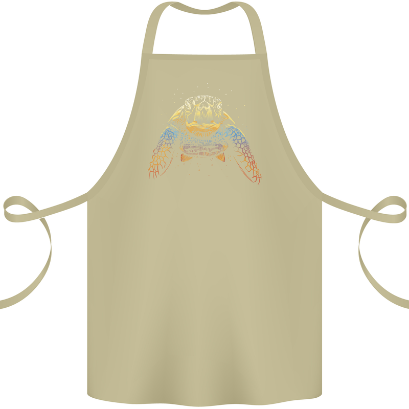 A Colourful Turtle Animals Ecology Ocean Cotton Apron 100% Organic Khaki