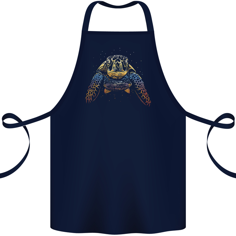 A Colourful Turtle Animals Ecology Ocean Cotton Apron 100% Organic Navy Blue