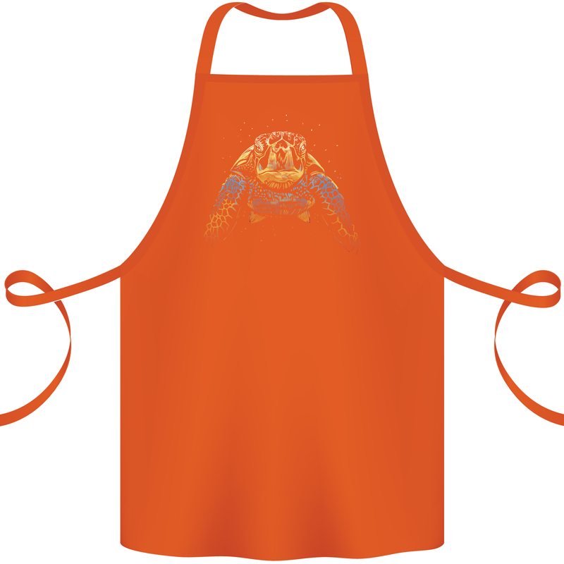 A Colourful Turtle Animals Ecology Ocean Cotton Apron 100% Organic Orange