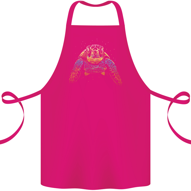 A Colourful Turtle Animals Ecology Ocean Cotton Apron 100% Organic Pink