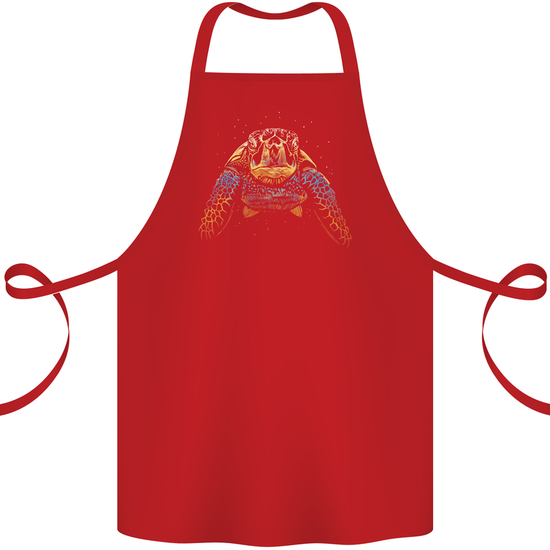 A Colourful Turtle Animals Ecology Ocean Cotton Apron 100% Organic Red