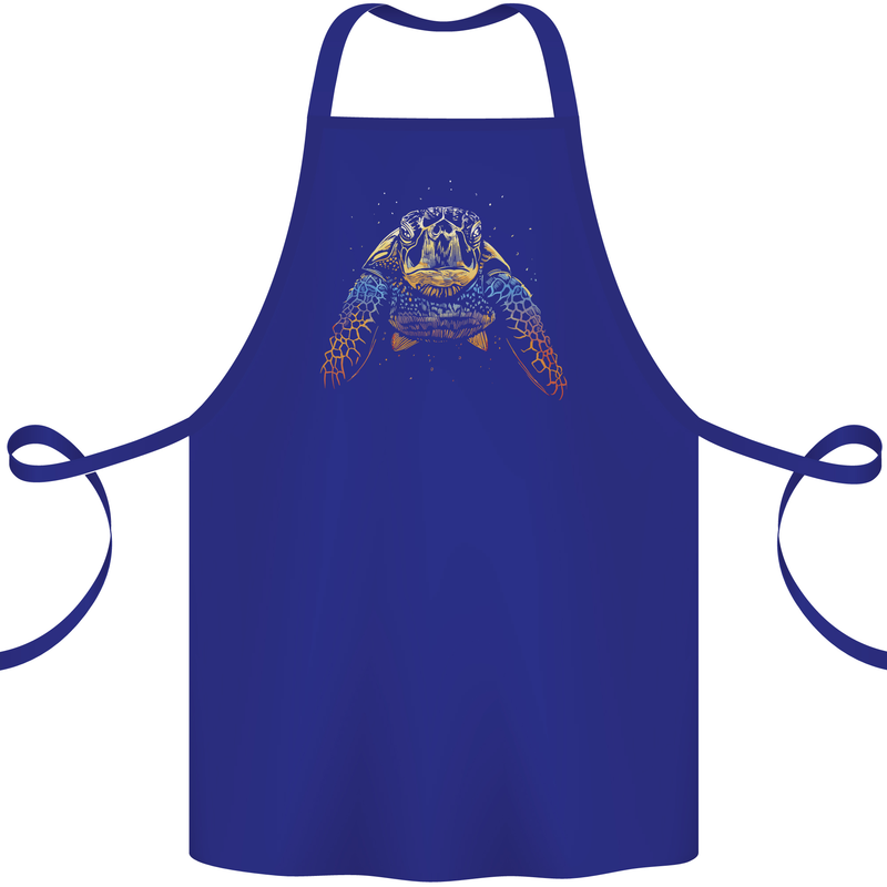 A Colourful Turtle Animals Ecology Ocean Cotton Apron 100% Organic Royal Blue