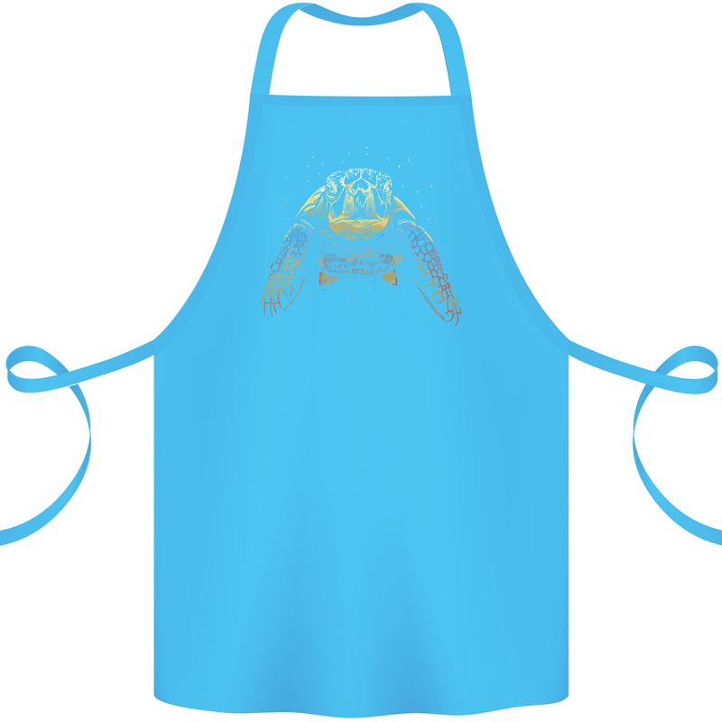 A Colourful Turtle Animals Ecology Ocean Cotton Apron 100% Organic Turquoise