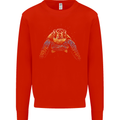 A Colourful Turtle Animals Ecology Ocean Kids Sweatshirt Jumper Bright Red