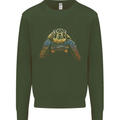 A Colourful Turtle Animals Ecology Ocean Kids Sweatshirt Jumper Forest Green
