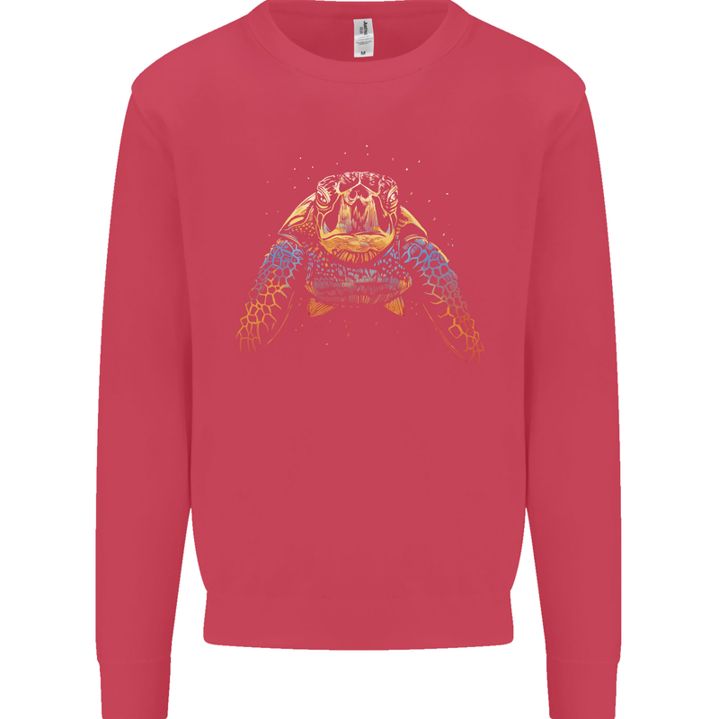 A Colourful Turtle Animals Ecology Ocean Kids Sweatshirt Jumper Heliconia
