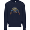 A Colourful Turtle Animals Ecology Ocean Kids Sweatshirt Jumper Navy Blue