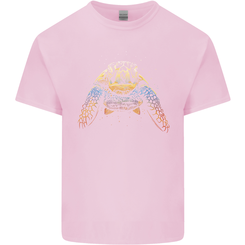 A Colourful Turtle Animals Ecology Ocean Kids T-Shirt Childrens Light Pink