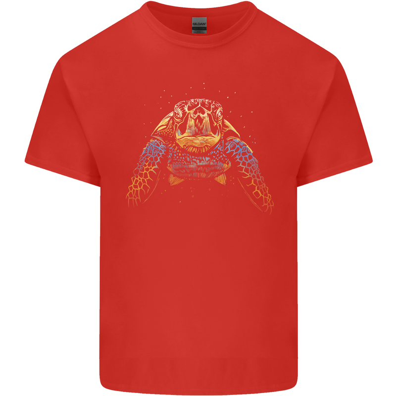 A Colourful Turtle Animals Ecology Ocean Kids T-Shirt Childrens Red