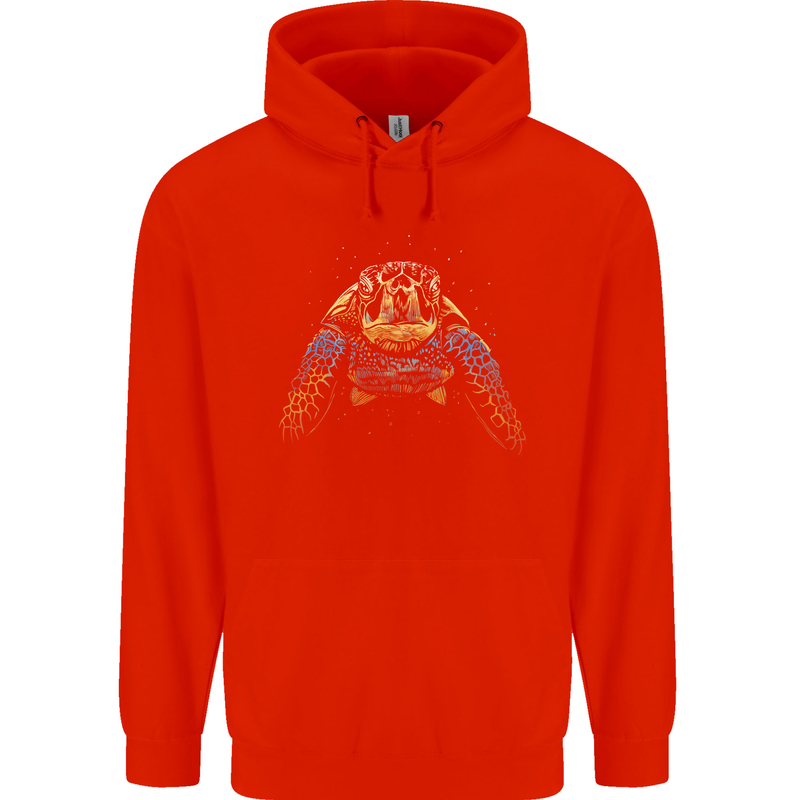A Colourful Turtle Animals Ecology Ocean Mens 80% Cotton Hoodie Bright Red