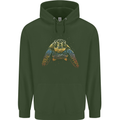 A Colourful Turtle Animals Ecology Ocean Mens 80% Cotton Hoodie Forest Green