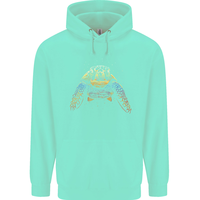 A Colourful Turtle Animals Ecology Ocean Mens 80% Cotton Hoodie Peppermint