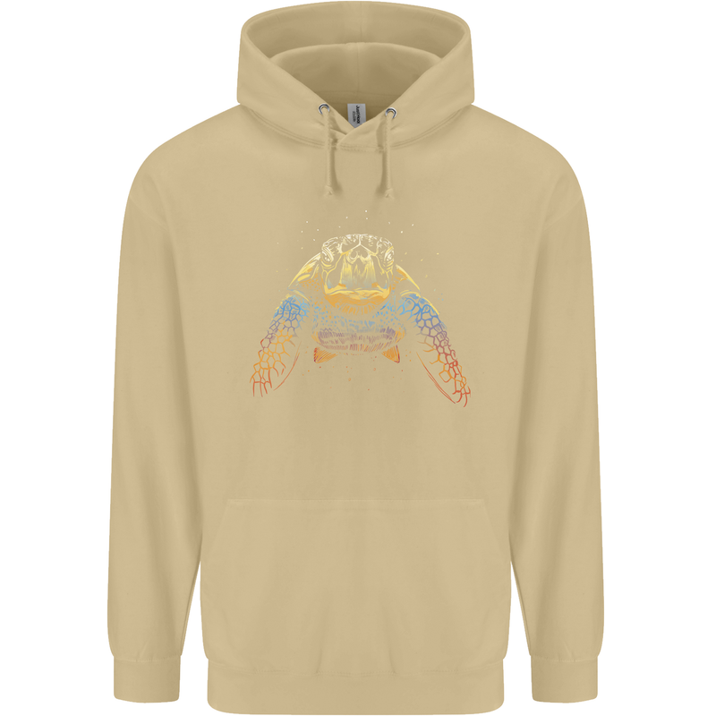 A Colourful Turtle Animals Ecology Ocean Mens 80% Cotton Hoodie Sand