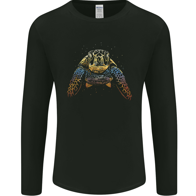 A Colourful Turtle Animals Ecology Ocean Mens Long Sleeve T-Shirt Black