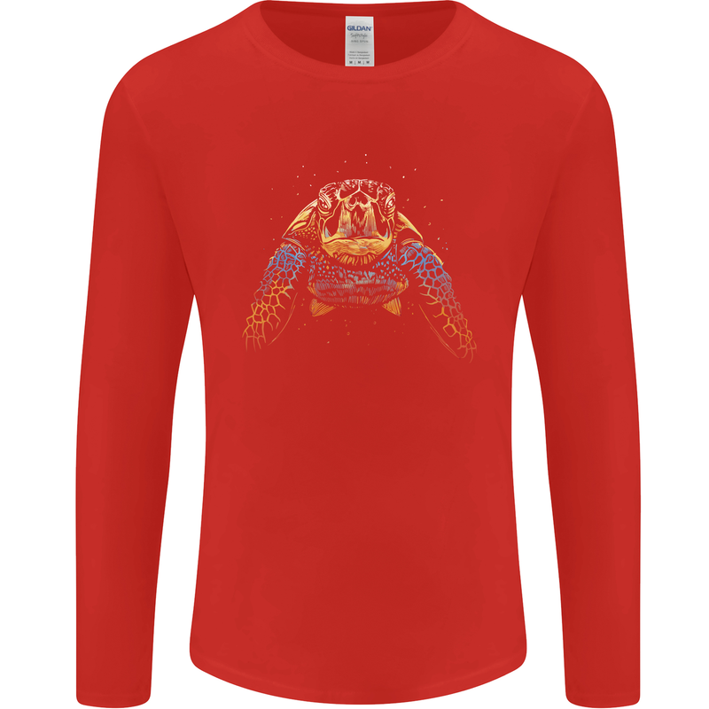 A Colourful Turtle Animals Ecology Ocean Mens Long Sleeve T-Shirt Red