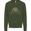 A Colourful Turtle Animals Ecology Ocean Mens Sweatshirt Jumper Forest Green