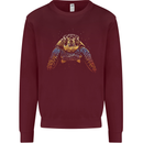 A Colourful Turtle Animals Ecology Ocean Mens Sweatshirt Jumper Maroon
