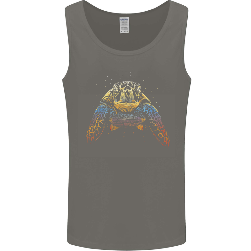 A Colourful Turtle Animals Ecology Ocean Mens Vest Tank Top Charcoal
